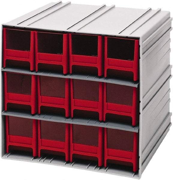 Quantum Storage - 12 Drawer, 12 Compartment, Small Parts Drawer Cabinet System - 11-3/8" Deep x 11-3/4" Wide x 11" High - A1 Tooling