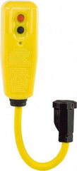 Tower - 1 Outlet, 125 Volt, 15 Amp, Yellow, GFCI 9 Inch Pigtail - 5-15P, 5-15R NEMA Configuration, 9 Inch Long, cUL Listed, OSHA, UL File E174279 - A1 Tooling