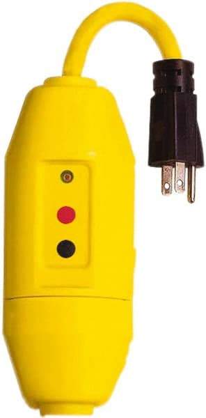 Tower - 1 Outlet, 125 Volt, 15 Amp, Yellow, Load Side User Attachable Inline GFCI - 1-15P NEMA Configuration, cUL, UL File E174279 - A1 Tooling