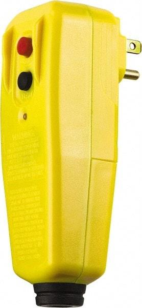 Tower - 1 Outlet, 125 Volt, 15 Amp, Yellow, Right Angle GFCI Plug - 1-15P NEMA Configuration, cUL, UL File E174279 - A1 Tooling