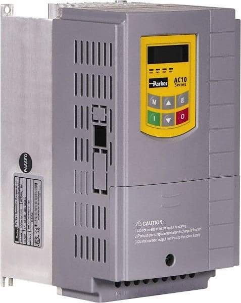 Parker - Three Phase, 460 Volt, 7-1/2 hp, Variable Frequency Drive - 5.43" Wide x 5.98" Deep x 9-1/4" High, IP20 - A1 Tooling