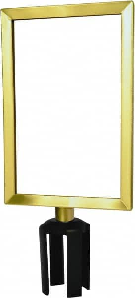 Tensator - 11-1/2" High x 11-1/2" Long x 7-1/2" Wide Barrier Sign Frame - Powder Coated Steel, Satin Brass Finish, Satin Brass, Use with Tensabarrier - A1 Tooling