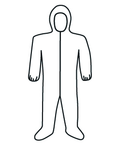 White SMMMS Coverall w/ Zipper Front, Hood, Boots & Elastic Wrists Large - A1 Tooling
