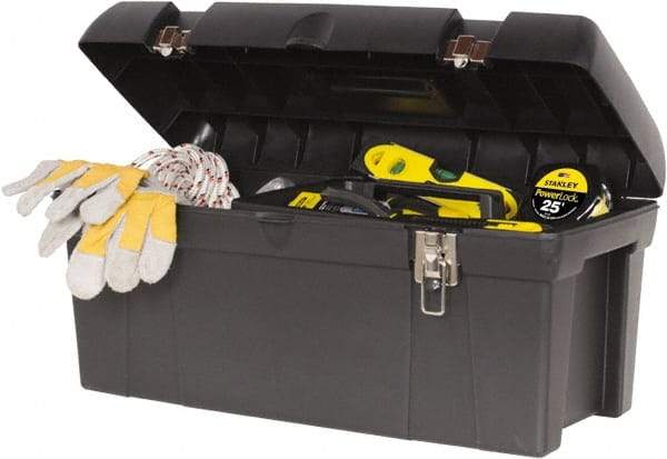 Stanley - 1 Tray Tool Box - 23-5/8" Wide x 11-1/2" Deep x 11-1/8" High, Plastic/Metal, Black - A1 Tooling