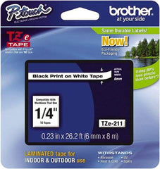 Brother - 1/4" Wide x 314.4" Long, White Plastic/Paper Tape Cassette - For Label Maker - A1 Tooling