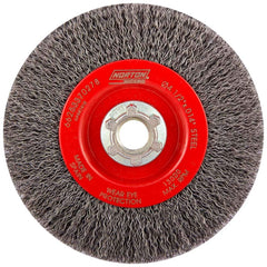 Norton - 4-1/2" OD, 5/8-11 Arbor Hole, Crimped Carbon Wheel Brush - A1 Tooling