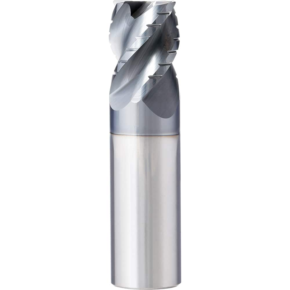 Corner Radius End Mill: 1/4″ Dia, 1/2″ LOC, 0.015″ Radius, 4 Flutes, Solid Carbide 2″ OAL, 1/4″ Shank Dia, 45 ° Helix, AlCrN Coated, Centercutting, Series XPR