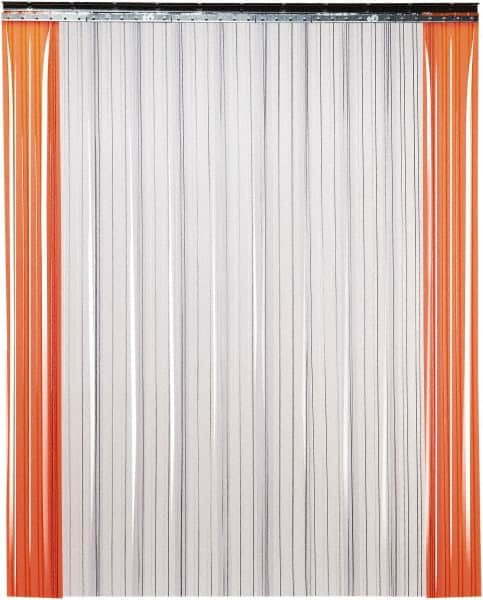 TMI, LLC - 6' Door Width x 8' Door Height PVC Ribbed Strip Door Kit - 8" Strip Width x 0.072" Strip Thickness, Clear, 50% Overlap - A1 Tooling