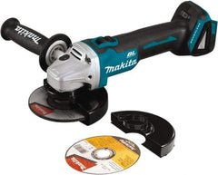 Makita - 5" Wheel Diam, 8,500 RPM, Cordless Angle & Disc Grinder - 5/8-11 Spindle, 18 Volts - A1 Tooling