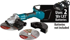 Makita - 9" Wheel Diam, 6,000 RPM, Cordless Angle & Disc Grinder - 5/8-11 Spindle, 18 Volts - A1 Tooling