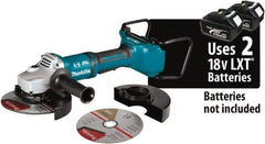 Makita - 7" Wheel Diam, 7,700 RPM, Cordless Angle & Disc Grinder - 5/8-11 Spindle, 18 Volts - A1 Tooling