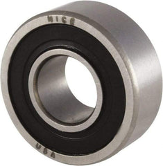 Nice - 3/8" Bore Diam, 29/32" OD, Double Seal Precision Ground Radial Ball Bearing - 5/16" Wide, 1 Row, Round Bore, 300 Lb Static Capacity, 698 Lb Dynamic Capacity - A1 Tooling