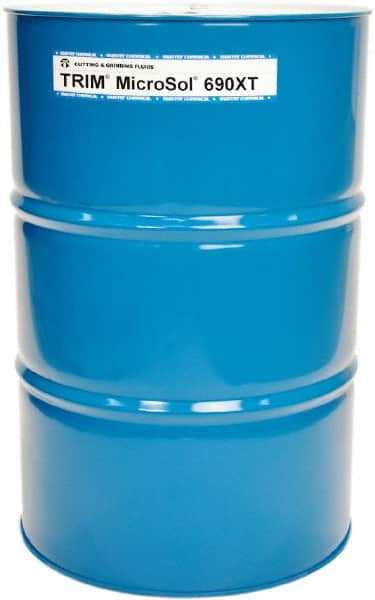 Master Fluid Solutions - Trim MicroSol 690XT, 54 Gal Drum Emulsion Fluid - Semisynthetic, For Cutting, Drilling, Sawing, Grinding - A1 Tooling