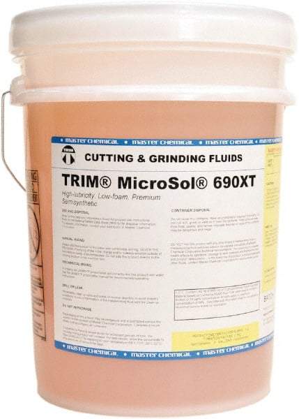 Master Fluid Solutions - Trim MicroSol 690XT, 5 Gal Pail Cutting & Grinding Fluid - Semisynthetic, For Machining - A1 Tooling