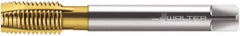 Walter-Prototyp - M6x0.50 Metric Fine, 3 Flute, TiN Finish, Cobalt Spiral Point Tap - Plug Chamfer, Right Hand Thread, 80mm OAL, 15mm Thread Length, 4.5mm Shank Diam, 6H Class of Fit, Series P2136005 - Exact Industrial Supply