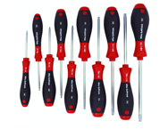 10 Piece - T7s; T8s; T9s; T10s; T20s; T25s; T27s; T30s; T40s Security - Torx SoftFinish® Cushion Grip Screwdriver Set - A1 Tooling