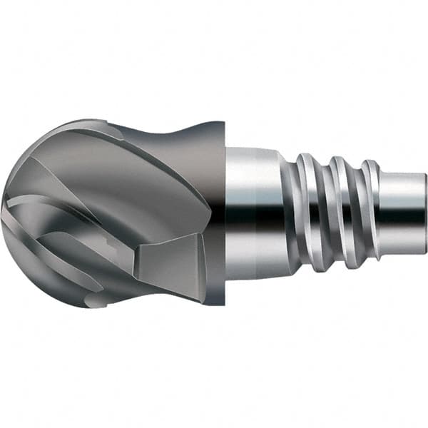 Walter-Prototyp - AH8E Carbide Ball Nose Milling Tip Insert - TiAlN Finish, 4 Flutes, 19.05mm Cutting Diam, 10.49mm Depth of Cut, 21.31mm Extension, 3/8" Cnr Rad - A1 Tooling