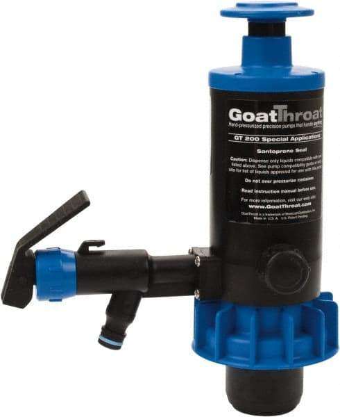 GoatThroat Pumps - 3/8" Outlet, 4 GPM, Polypropylene Hand Operated Transfer Pump - 56" OAL, For up to 55 Gal Drums, For Antifreeze, Caustics, Light Weight Liquids, Wetting Agents & Soaps - A1 Tooling