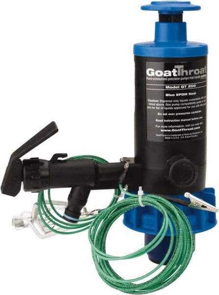 GoatThroat Pumps - 3/8" Outlet, 4 GPM, Polypropylene Hand Operated Transfer Pump - 56" OAL, For up to 55 Gal Drums, For Class I & II Flammable & Combustible Liquids - A1 Tooling