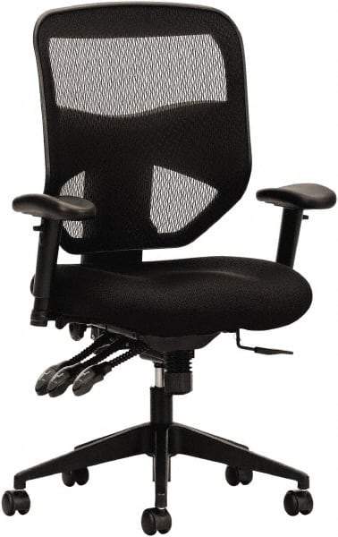 Basyx - 44-1/2" High High Back Chair - 30" Wide x 26" Deep, Padded Mesh Seat, Black - A1 Tooling