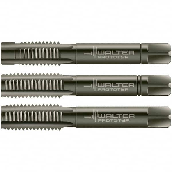 Walter-Prototyp - M4x0.70 Metric, 3 Flute, Modified Bottoming & Plug, Nitride/Oxide Finish, Cobalt Tap Set - Right Hand Cut, 45mm OAL, 0.4331" Thread Length, 6HX Class of Fit, Series 30016 - A1 Tooling