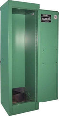 Securall Cabinets - 1 Door, Green Steel Standard Safety Cabinet for Flammable and Combustible Liquids - 44" High x 14" Wide x 13-5/8" Deep, Manual Closing Door, 3 Point Key Lock, D, E Cylinder Capacity - A1 Tooling