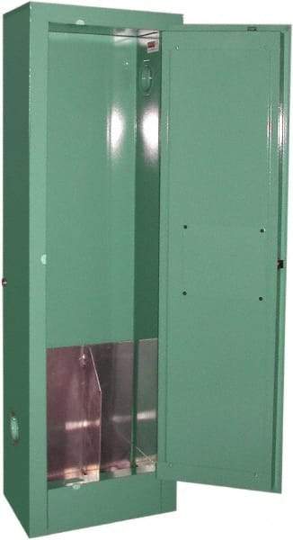 Securall Cabinets - 1 Door, Green Steel Standard Safety Cabinet for Flammable and Combustible Liquids - 44" High x 14" Wide x 9" Deep, Manual Closing Door, 3 Point Key Lock, D, E Cylinder Capacity - A1 Tooling