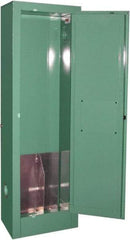 Securall Cabinets - 1 Door, Green Steel Standard Safety Cabinet for Flammable and Combustible Liquids - 44" High x 14" Wide x 9" Deep, Manual Closing Door, 3 Point Key Lock, D, E Cylinder Capacity - A1 Tooling