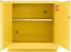 Securall Cabinets - 2 Door, 1 Shelf, Yellow Steel Under the Counter Safety Cabinet for Flammable and Combustible Liquids - 35-9/16" High x 59" Wide x 22" Deep, Manual Closing Door, 3 Point Key Lock, 44 Gal Capacity - A1 Tooling