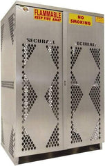 Securall Cabinets - 2 Door, 4 Shelf, Yellow Steel Standard Safety Cabinet for Flammable and Combustible Liquids - 65" High x 43" Wide x 32" Deep, Manual Closing Door, Padlockable Hasp, 20 or 33 Lb Cylinder Capacity - A1 Tooling