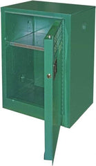 Securall Cabinets - 1 Door, 1 Shelf, Green Steel Standard Safety Cabinet for Flammable and Combustible Liquids - 37" High x 24" Wide x 18" Deep, Self Closing Door, 3 Point Key Lock, 12 Gal Capacity - A1 Tooling