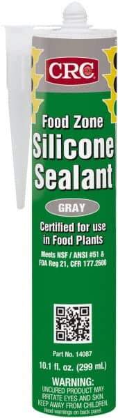 CRC - 10.1 oz Cartridge Gray Hydroxy-Terminated Polydimethylsiloxane/Silica Food Grade Silicone Sealant - -70 to 400°F Operating Temp, 60 min Tack Free Dry Time, 24 hr Full Cure Time - A1 Tooling