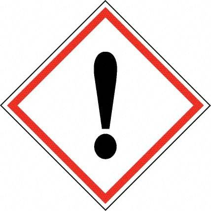 NMC - Hazardous Materials Label, Header: Harmful Irritant Warning - Legend: GHS - Graphic, English, Black & Red, 4" Long x 4" High, No Coating - A1 Tooling