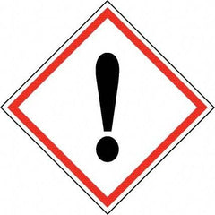 NMC - Hazardous Materials Label, Header: Harmful Irritant Warning - Legend: GHS - Graphic, English, Black & Red, 4" Long x 4" High, No Coating - A1 Tooling