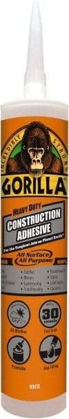 Gorilla Glue - White, Cartridge Silyl Terminated Polyether Construction Adhesive - -40 to 200°F Service Temperature, Indoor & Outdoor - A1 Tooling