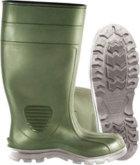 PRO-SAFE - Unisex Size 9 Medium Width Plain Work Boot - Green, PVC Blend Upper, 15" High, Non-Slip, Waterproof - A1 Tooling