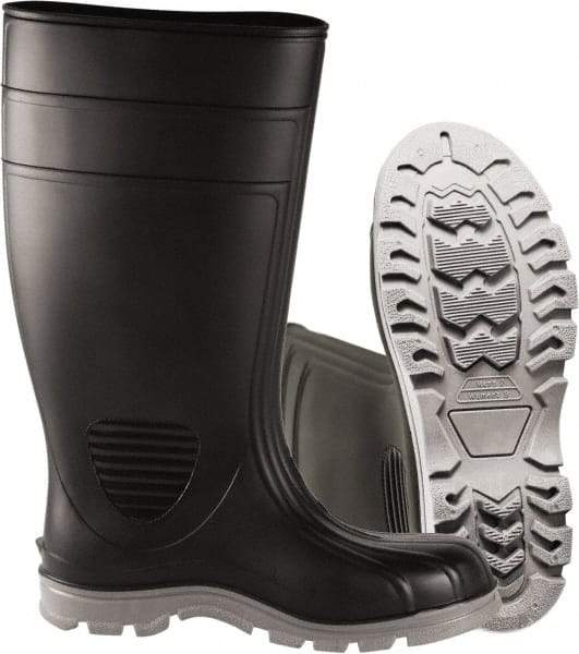 PRO-SAFE - Unisex Size 12 Medium Width Plain Work Boot - Black, PVC Blend Upper, 15" High, Non-Slip, Waterproof - A1 Tooling