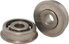 USDI - 1 Row, 1-3/4" OD, 1/2" Bore Diam, Round Open Conveyor Roller Bearing - 195 Lb Capacity, 550 Max RPM, with Flange, Steel with Steel Housing - A1 Tooling