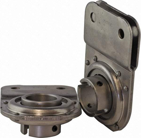 USDI - 1 Row, 5-7/64" OD, 1-1/4" Bore Diam, Round Open Conveyor Roller Bearing - 375 Lb Capacity, 550 Max RPM, with Flange, Steel with Steel Housing - A1 Tooling