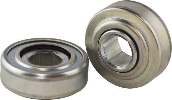 USDI - 1 Row, 3-1/16" OD, 1-1/16" Hex Open Conveyor Roller Bearing - 603 Lb Capacity, 550 Max RPM, Steel with Zinc Housing - A1 Tooling