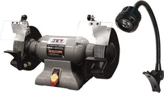 Jet - 8" Wheel Diam x 1" Wheel Width, 1 hp Grinder - 0.63" Arbor Hole Diam, 1 Phase, 3,450 Max RPM, 115 Volts - A1 Tooling