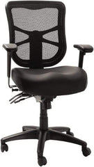 ALERA - 42-7/8" High Mid Back Chair - 25" Wide x 27-5/8" Deep, Leather Seat, Black - A1 Tooling