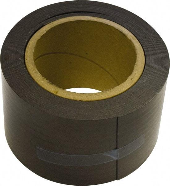 Mag-Mate - 25' Long x 3" Wide x 1/32" Thick Flexible Magnetic Strip - 24 Lb Max Pull Force, 12 Linear Ft/Lb Magnetic Pull Force, Plain Back, Dark Brown - A1 Tooling