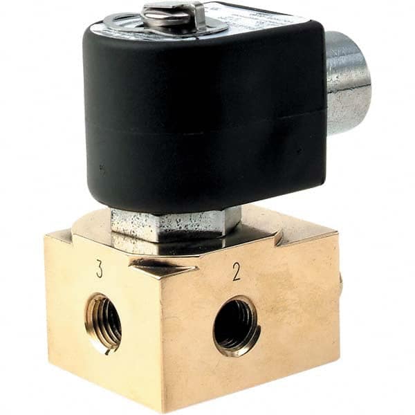 Parker - 24/60 VAC 1/4" NPT Port Brass Three-Way Quick Exhaust Solenoid Valve - A1 Tooling