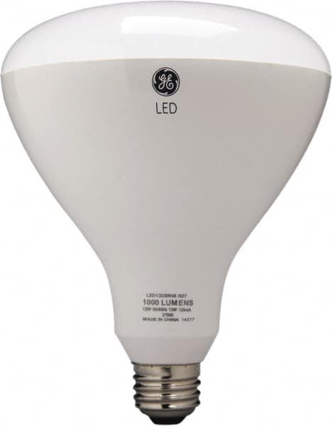 GE Lighting - 13 Watt LED Flood/Spot Medium Screw Lamp - 2,700°K Color Temp, 1,070 Lumens, 120 Volts, Dimmable, BR40, 25,000 hr Avg Life - A1 Tooling