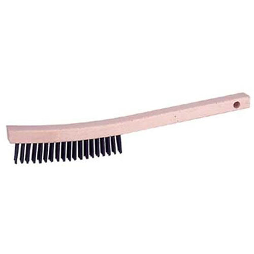 Vortec Pro Curved Handle Scratch Brush, Stainless Steel, 3 × 19 Rows - A1 Tooling