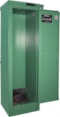 Securall Cabinets - 1 Door, Green Steel Standard Safety Cabinet for Flammable and Combustible Liquids - 46" High x 14" Wide x 13-5/8" Deep, Self Closing Door, 3 Point Key Lock, D, E Cylinder Capacity - A1 Tooling