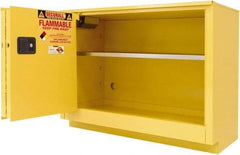 Securall Cabinets - 2 Door, 1 Shelf, Yellow Steel Under the Counter Safety Cabinet for Flammable and Combustible Liquids - 35-5/8" High x 47" Wide x 22" Deep, Sliding Door, 3 Point Key Lock, 36 Gal Capacity - A1 Tooling