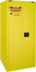 Securall Cabinets - 2 Door, 2 Shelf, Yellow Steel Standard Safety Cabinet for Flammable and Combustible Liquids - 67" High x 31" Wide x 31" Deep, Self Closing Door, 3 Point Key Lock, 60 Gal Capacity - A1 Tooling