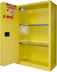 Securall Cabinets - 2 Door, 2 Shelf, Yellow Steel Standard Safety Cabinet for Flammable and Combustible Liquids - 65" High x 43" Wide x 18" Deep, Sliding Door, 3 Point Key Lock, 45 Gal Capacity - A1 Tooling